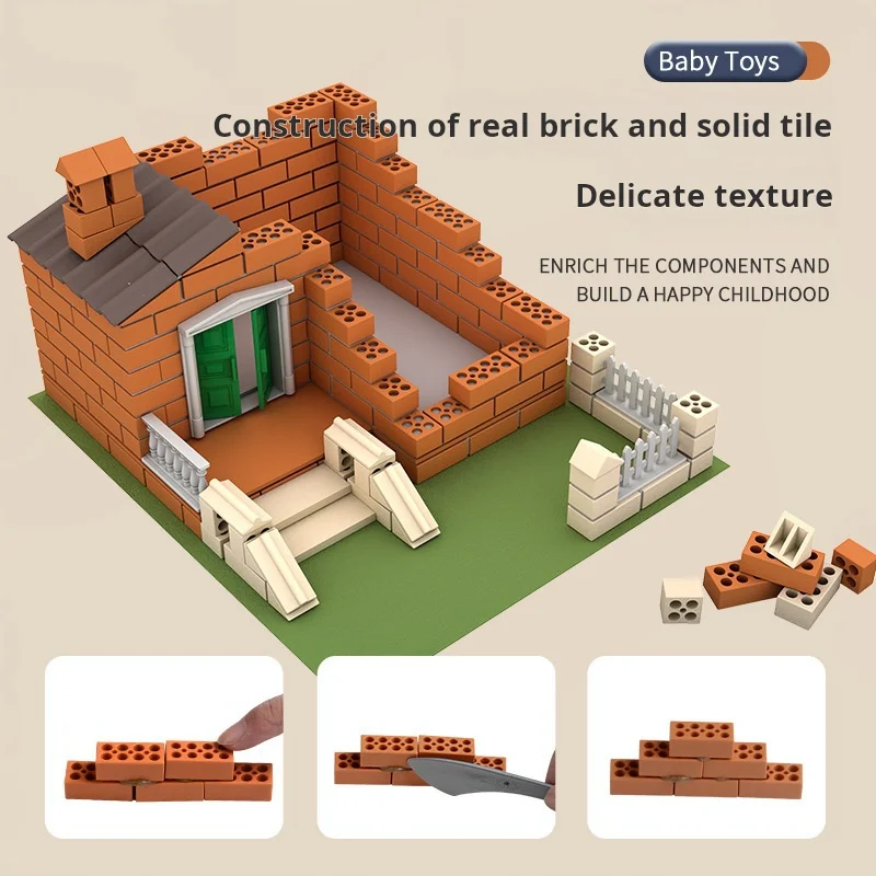 Handmade DIY Miniature Cottage Simulation Mini Brick Assembly Miniature Children Building House Toy Xmas Gifts New 2024