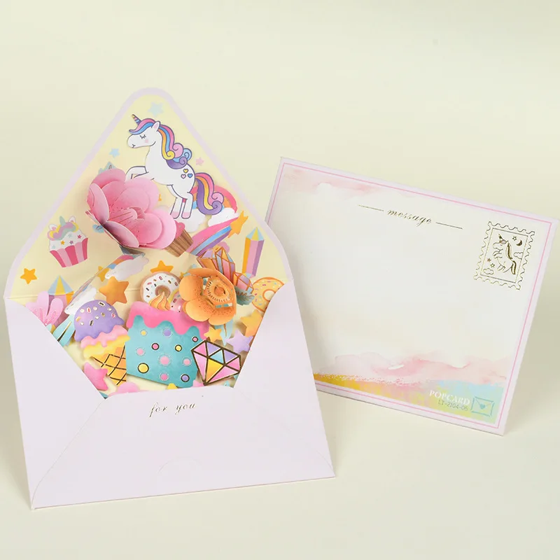 Creative DIY Small Fresh 3D Three-dimensional Greeting Card Universal Lovely Blessing Children Teachers Thank You Card