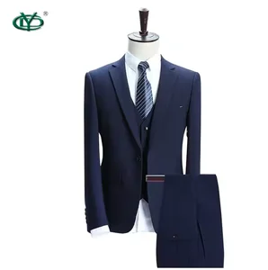 New Slim Men's Suit Men's Business Dark Blue Suit and blazer 3 Pieces Coat Ensemble Suite for Men