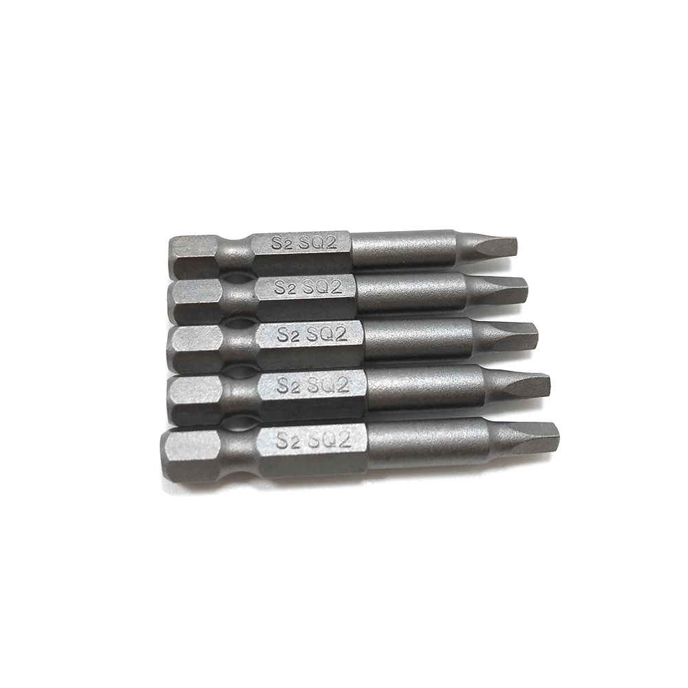 Set Punte Per Cacciavite Square Fixinus 1/4'', 3 Pezzi SQ1 SQ2 SQ3, Acciaio S2 Magnetico 50 Mm