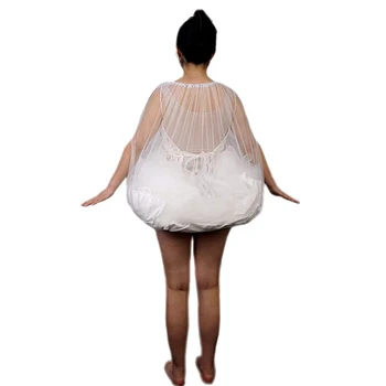 White Tulle 7 Hoops 3 Layers Petticoats for Wedding Plus Size Fluffy Ball Gown U
