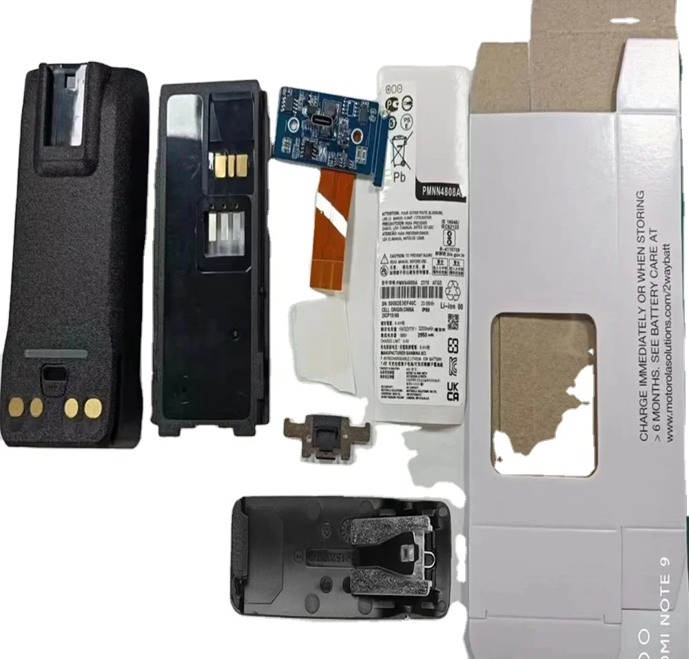 For DIY Assemble Battery Box Case With Board for Motorola R7 Walkie Talkie PMNN4808A Use 18650 Battery Cell