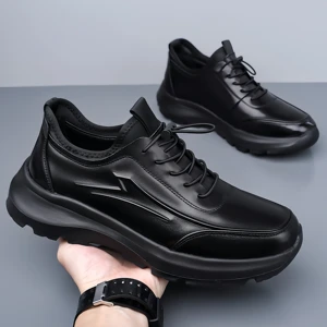 Men's Casual Autumn New Breathable Design Versatile British Style Shoes Top Winter Sports Shoes Black Men