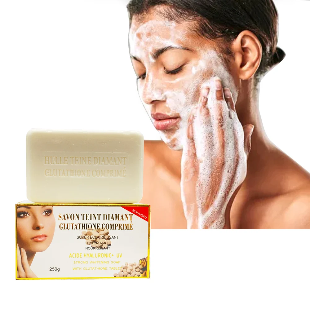 savon teint diamant glutathione comprimé Best Moisturizing Soap Teint Diamant Skin Glutathio Comprime Strong  Whitening Snow Skin for Black Skin White Bar Soap 250g