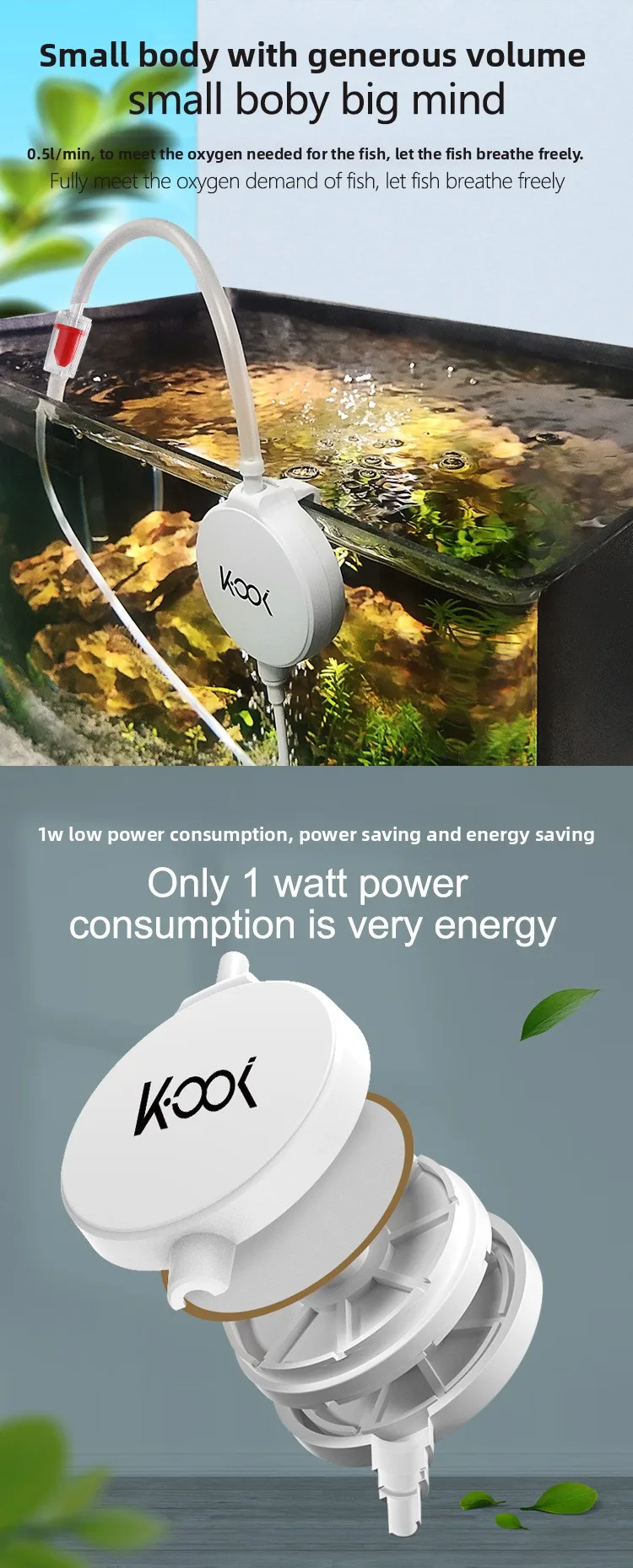 Tech Silent ZIDEE Piezo Aquarium Pump - USB Low Power Oxygenator/0dB Noise Lifespan Aerator/Fish Tank Bubbler Accessories product detail 6