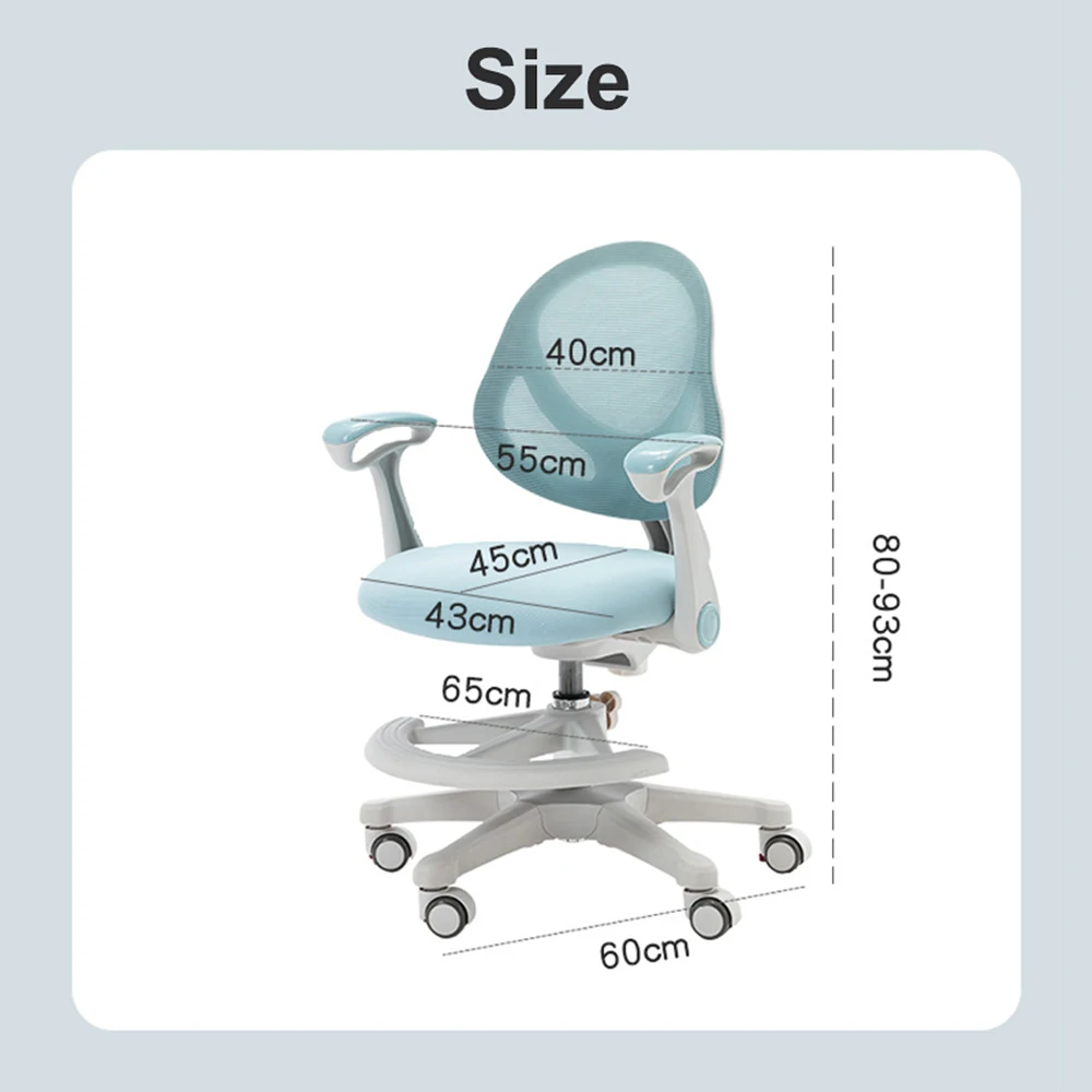 Factory Wholesale Height Adjustable Kids Homework Table Home Furniture Children Study PP Ergonomic Baby Chair with Wheel