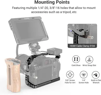 SMALLRIG Light Weight Camera Cage for Sony A7 III / A7R III / A9 Camera - 2918 detail image