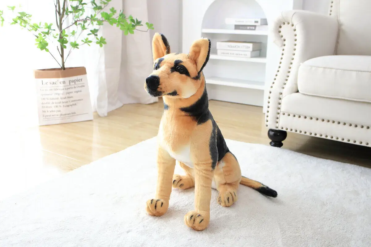 30/40/50/60/70/90cm Large Plush German Shepherd Cute Realistic Dog ...