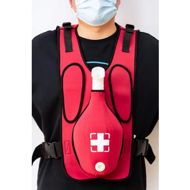 Gd/j146-một bác sĩ nói chung người lớn heimlich đào tạo vest mặc trên các học viên cho đào tạo cứu hộ.