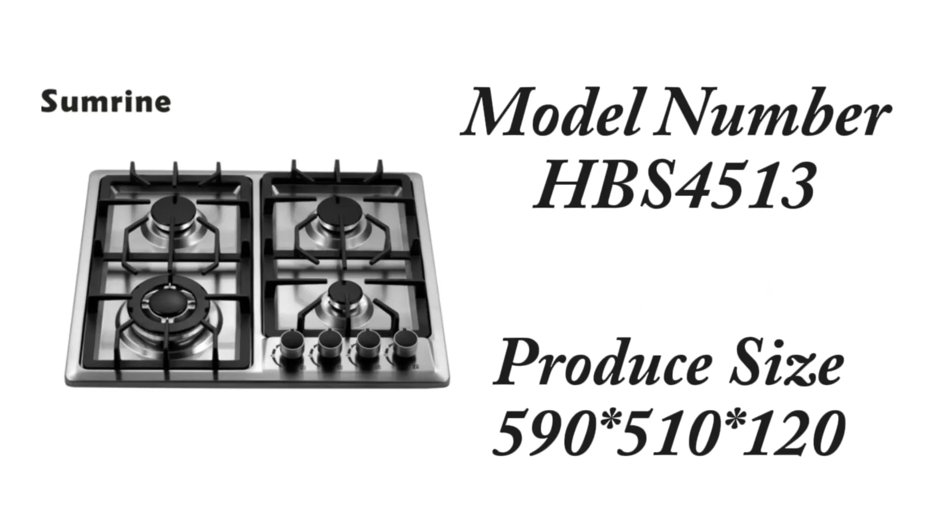 Stainless Steel Built In Gas Stove Hot Selling 4 Burner Kitchen