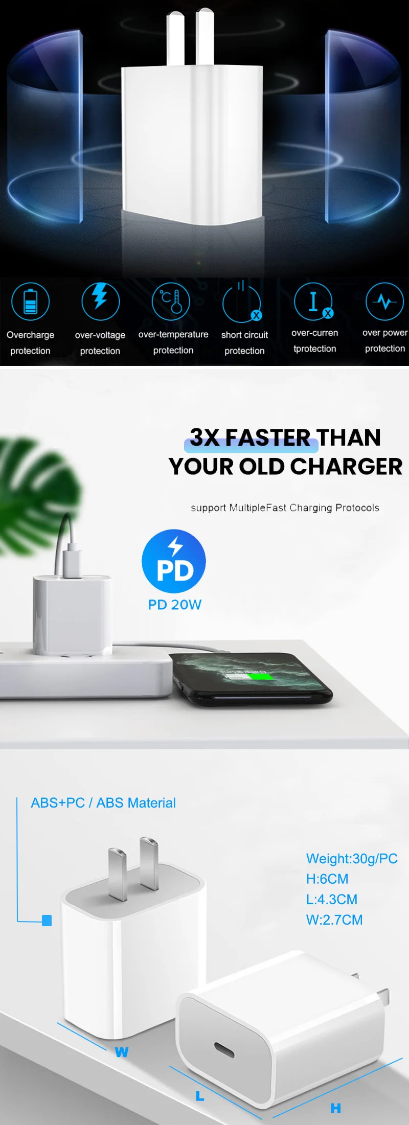 18w 20w Usbc Pd Fast Charger Original Us Eu Plug Usb C Power Adapter For Iphone Original 20w Pd