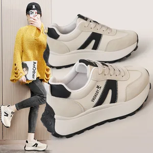 YB2F27 New Arrival Women's Casual Comfortable Shoes Low-top Thick-soled Walking Sneakers
