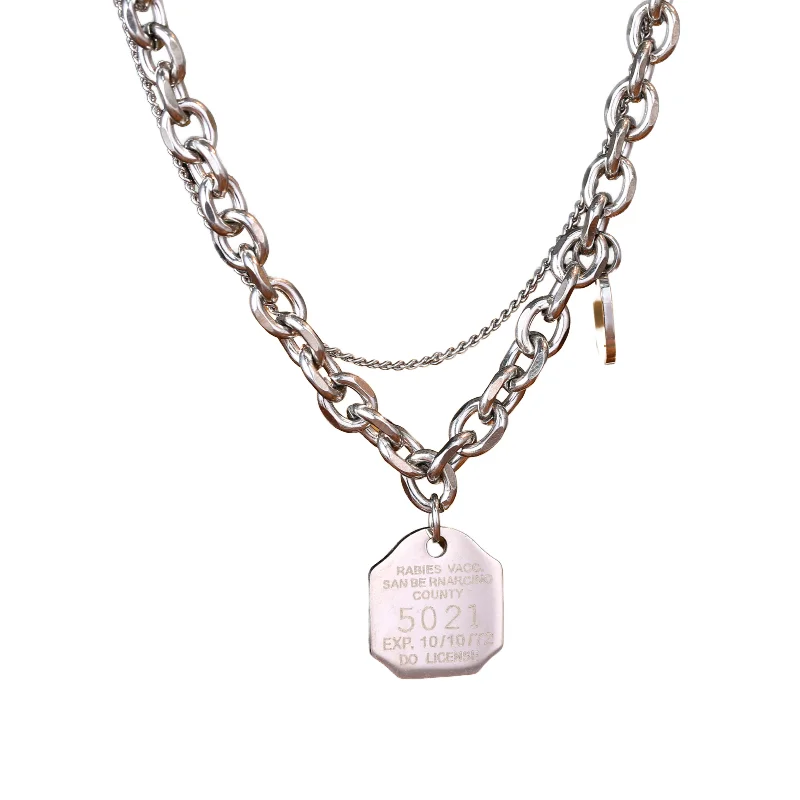 Punk Chain with Pendant Necklace - Statement Gothic Jewelry