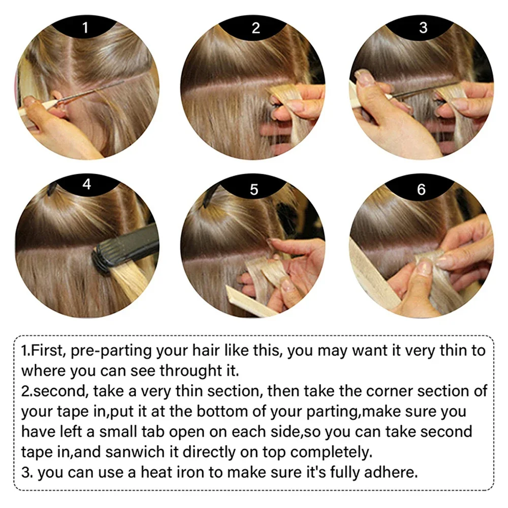 26 Inches Tape in Hair Extensions 100% Human Hair Natural Black Straight Remy Hair_voghion.com