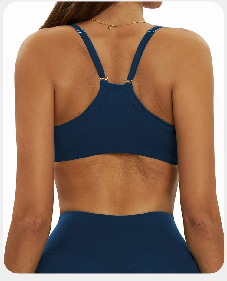 Cross Hollow Beauty Back High Support Yoga Bra Contrasting Color Naked Feeling Quick-dry preview