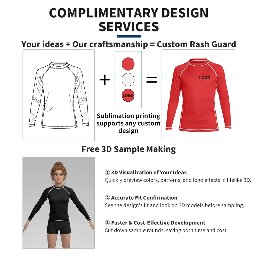 Özel Çocuk Suni İpek Üstü UPF 50 Genç Erkek Kız Uzun Kollu Hızlı Kuruyan Surf Yüzme Suni İpek Gömlek Spandeks Poliester