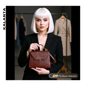 KALANTA Fashion Bag Handbags Bag Open Lining Messenger Top-Handle Pour Croc-Embossed Daily 2026 Chinese