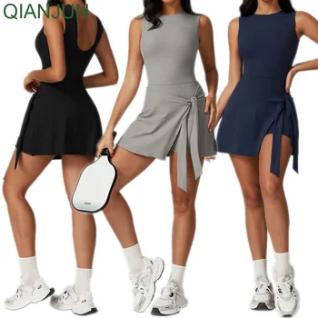 Custom Logo Women One Piece Tennis Dress Plus Size Sport Dress Breathable Gym Sports Tennis Dress