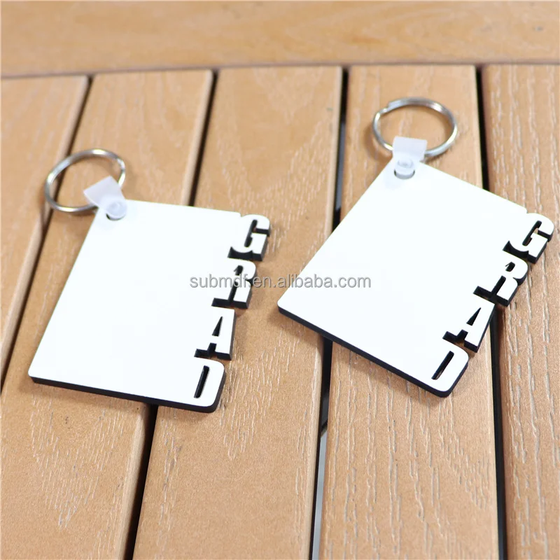 40-Pack MDF Keychain Blanks Bulk - No Gemstone, Sublimation Ready, With Keyrings - View #14