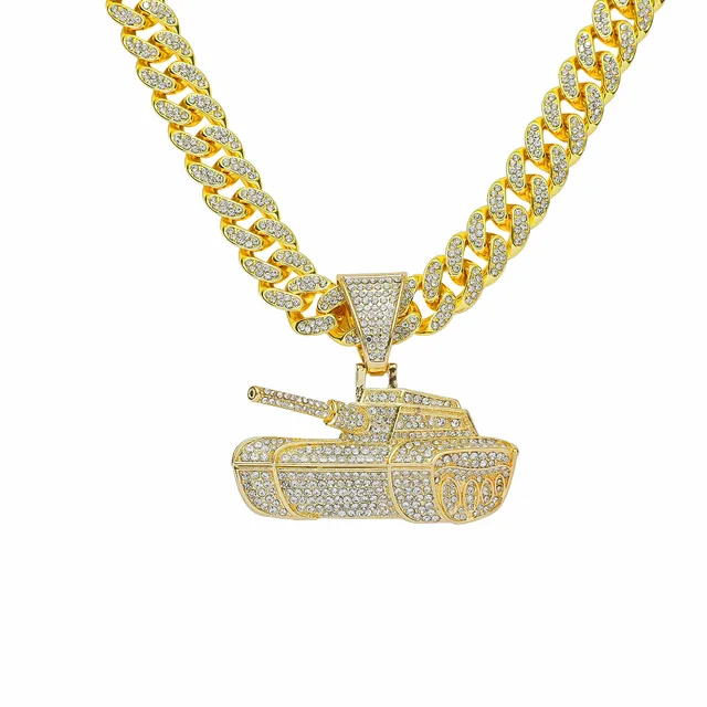 Fashion Mens Gold Hip Hop Bubble Diamond Initial Pendant Initial Necklace Moissanite Iced Out Cuban Link Chain Necklace Jewelry