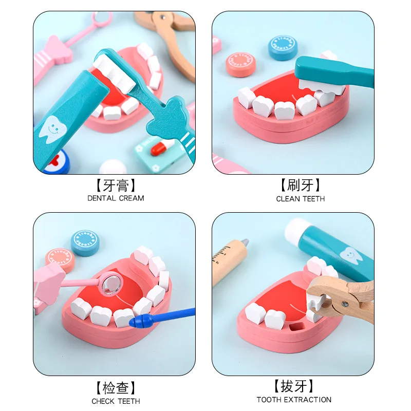 HWL 100568 прямые продажи с завода Детские ролевые игры деревянная коробка для лекарств игрушки развивающий деревянный набор докторов игра