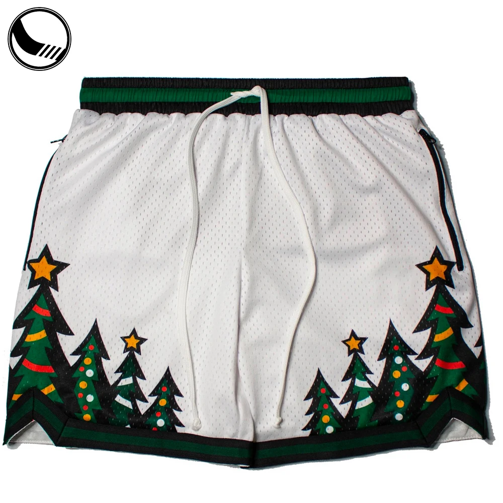 Hip Hop Jersey Gym Running Shorts Sexy Custom Wholesale Green Bjj Men's Gym Mesh Basketball Shorts Two Deep Side Hem Pockets