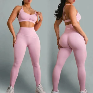 Custom Scrunch Sports Bra High Waisted Butt Lift Yoga Leggings Fitness Workout Clothing Sports Leggings Yoga Sets Women