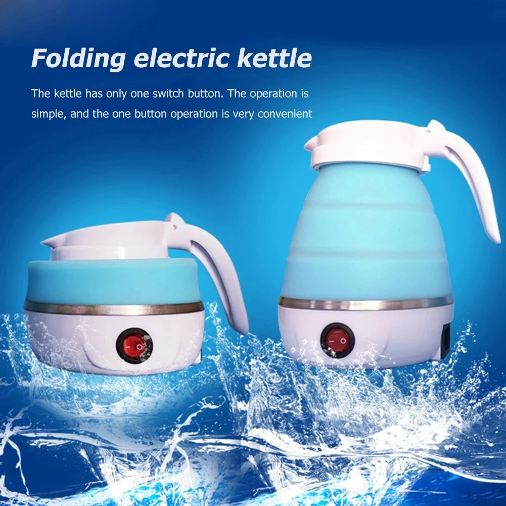 Electric Kettle Foldable Silicone Portable Water Kettle Mini Small Electric Kettles Travel Water Boiler Camping