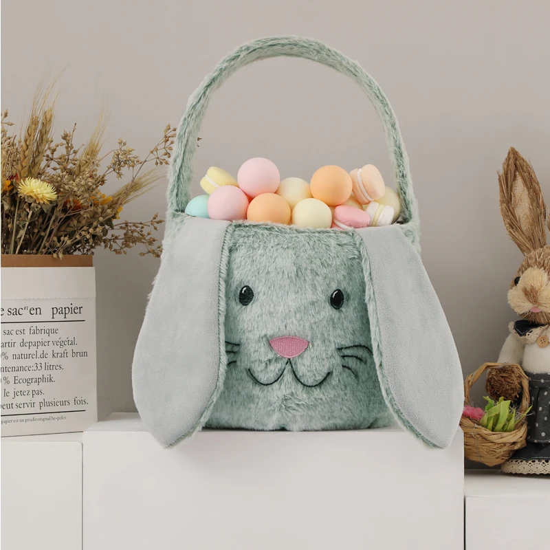 Wholesale Plush Easter Gift Decoration Blank Bunny Rabbit Bags Plaid ...