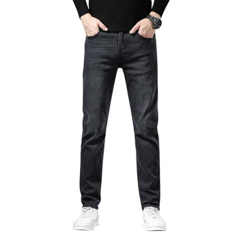 American Style New 2024 Fashionable Breathable Washed Straight Leg Dark Men's Jeans