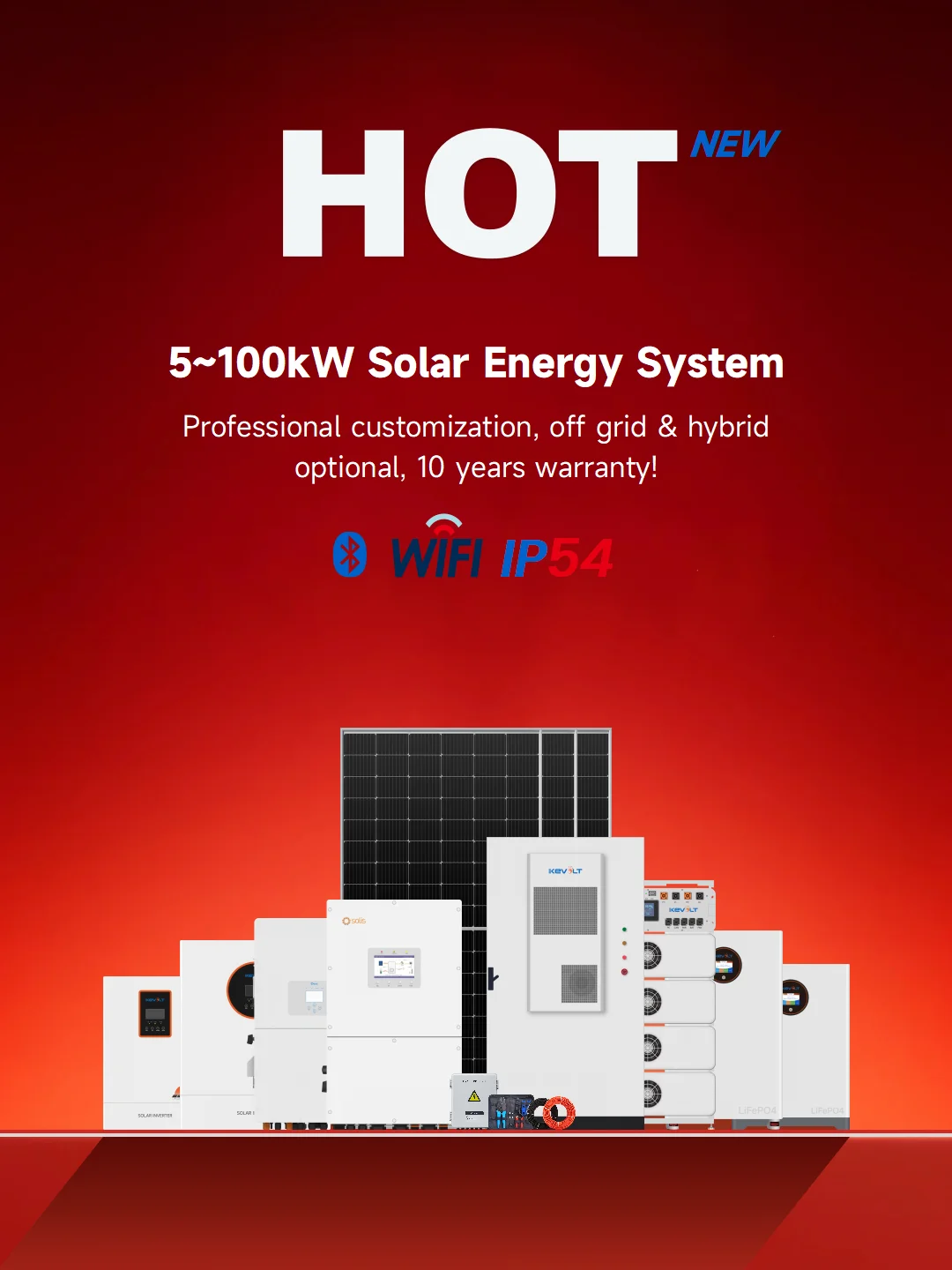 KEVOLT Hybrid Solar System 5kW 10kW 15kW 20kW 50kW Off Grid Solar Power ...
