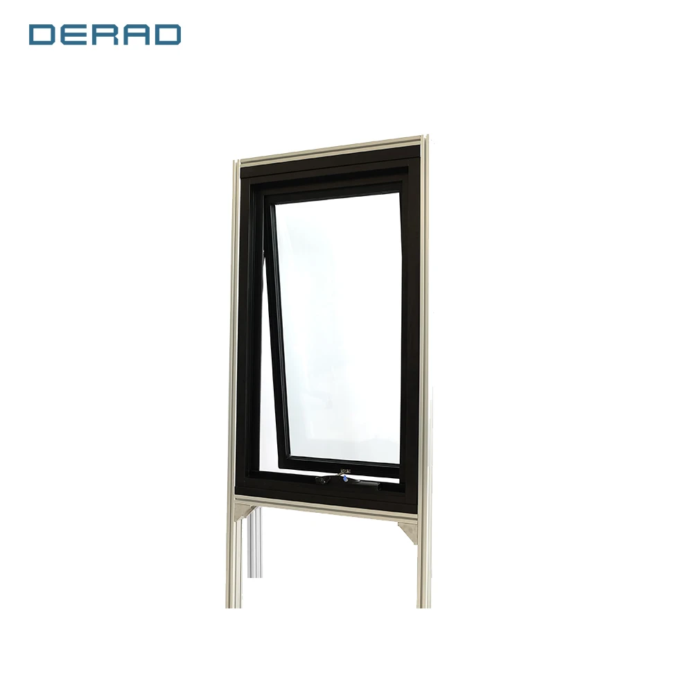 Bathroom tempered double glass kitchen stairway awning window manual control awning window opener resident window