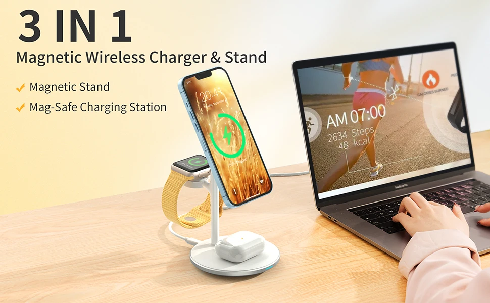 OEM 3 in 1 Wireless Charging Station for Multiple Devices 15W Fast ...