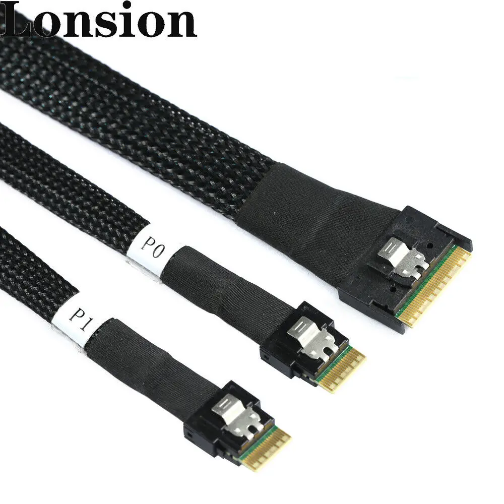 Slimline Sas Sff-8654 8i To 2 Ports Sff-8654 4i Server Connection Cable ...