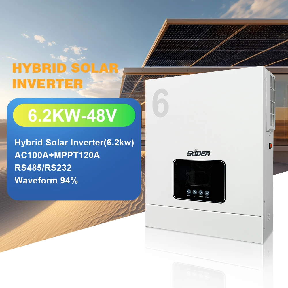超工場価格 48V 6200W 6.2kw 純正弦波 MPPT ソーラーハイブリッド 