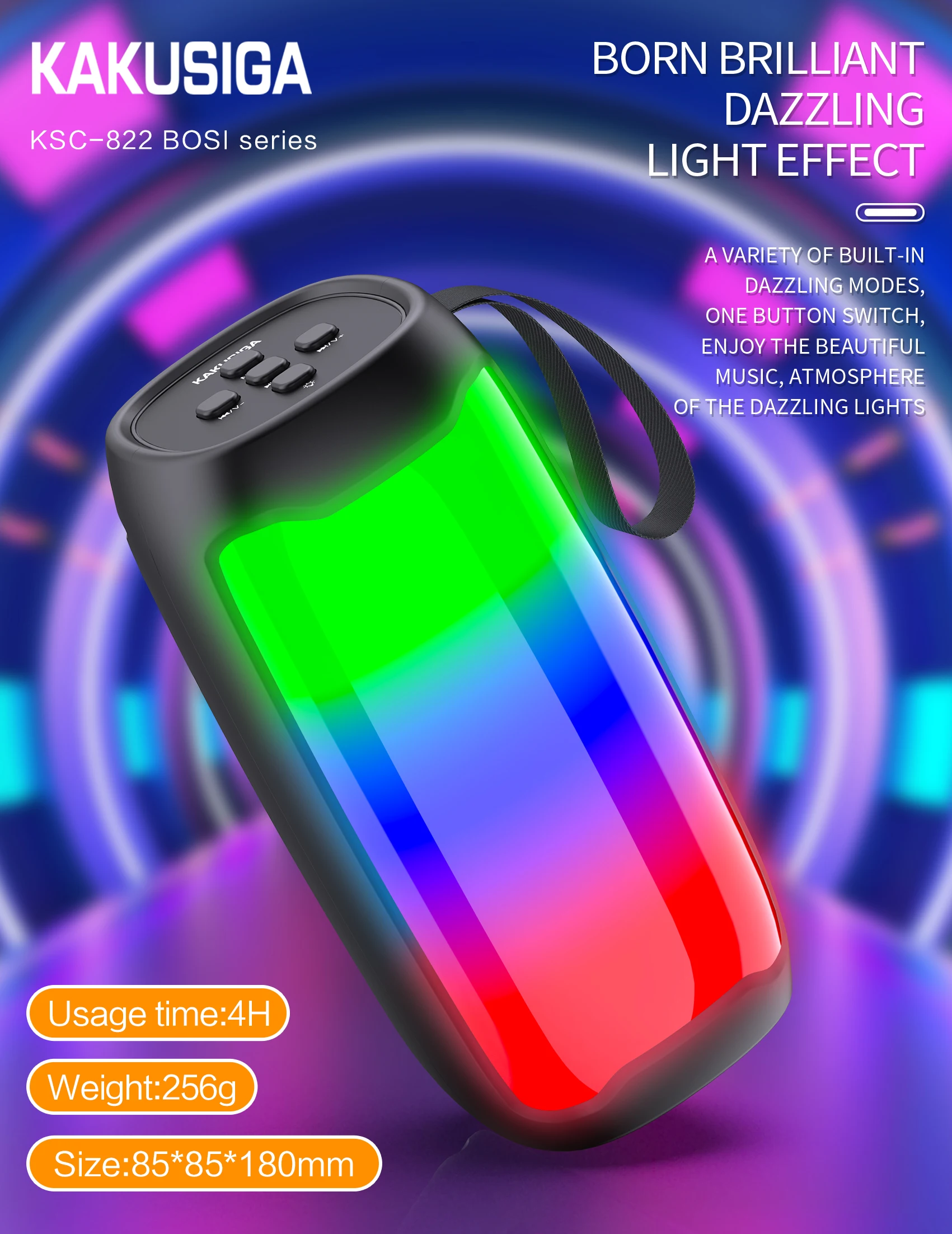 KAKUSIGA BOSI series Dazzle portable Popular Multifunctional Wireless speaker audio  Jack Stereo Audio JBL Stereo Hd call