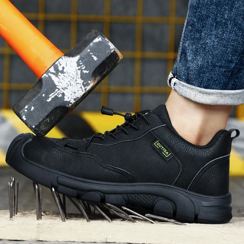 For Brand Fashion Work Outdoor Breathable Comfortable Summer Autumn Fall Winter Water Resistant Steel Toe Safety Shoes Unisex