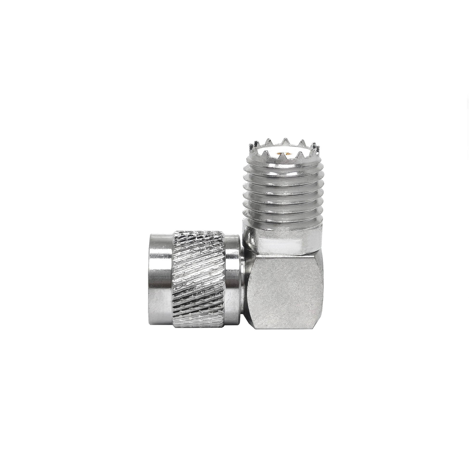 Mini UHF Female to Mini UHF Male 90 Degree RF Connector