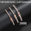 5MM 14k solid gold+lab diamond