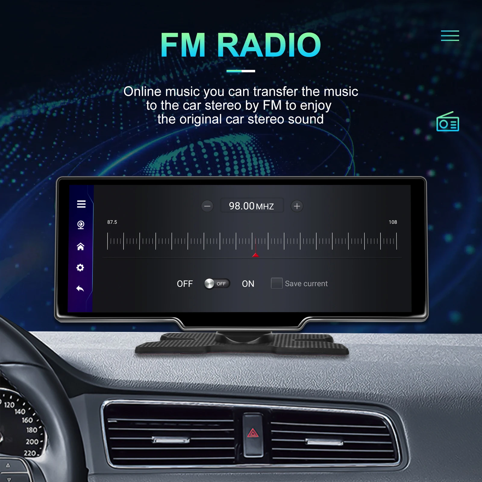 Podofo 10.26" Android 13 Autoradio Car Radio Portable Carplay Android