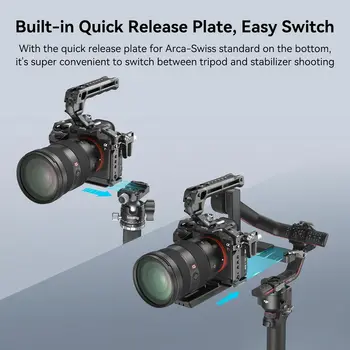 SmallRig Camera Cage for Sony A7RIII / A7III / A7M3 Camera W/Shoe Mount, Built-in NATO Rail - 2087D product image