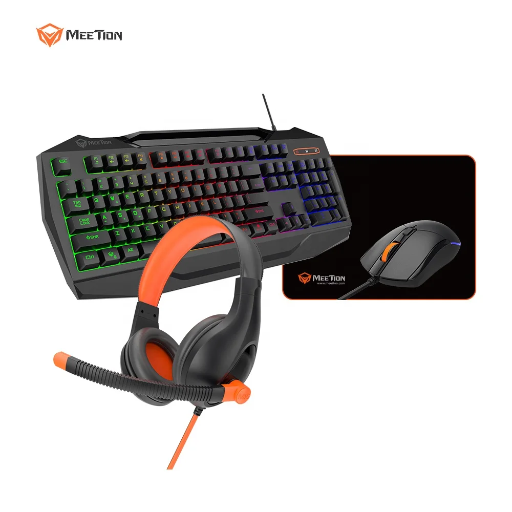 MEETION C490 Wholesale Keyboard Kit Rgb Usb Keyboard and Mouse Gaming Mouse Pads Keyboard Mouse Combos Set