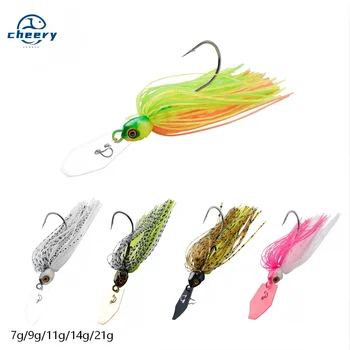 Cheery 7g-21g Chatterbait Lure Kit Bladed Jig Buzz Bait Fish Head Silicone Skirting Spinnerbait Lead for Bass Jigs Fishing – Soft Lure – view 2