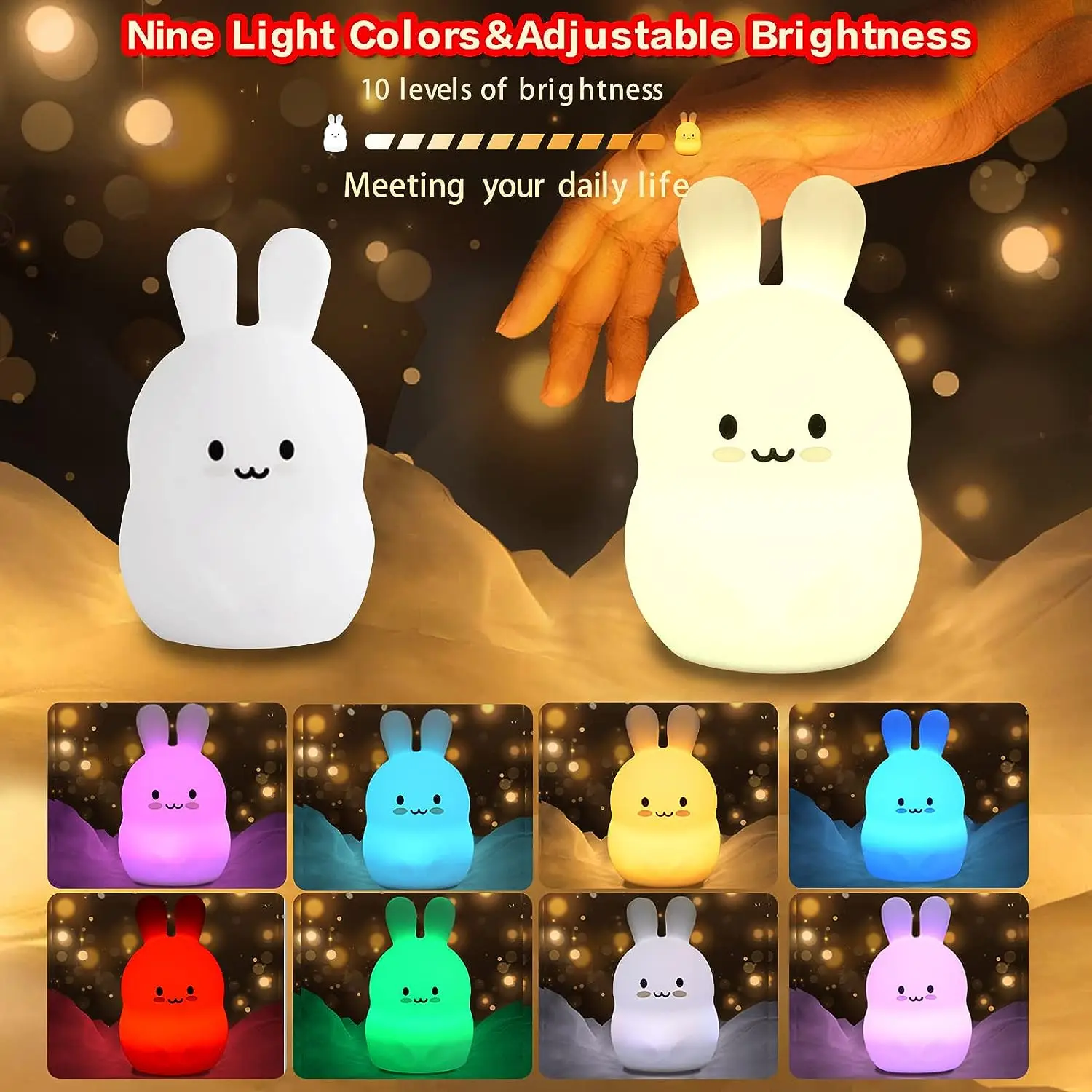 Small Colorful Touch Sensor Animals Led Kids Lamp Baby Sleeping Night Light  for Bedroom Desk Decor
