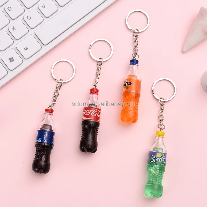 Mini Beverage Bottle Keychain Pendant Wholesale Simulation Carbonated