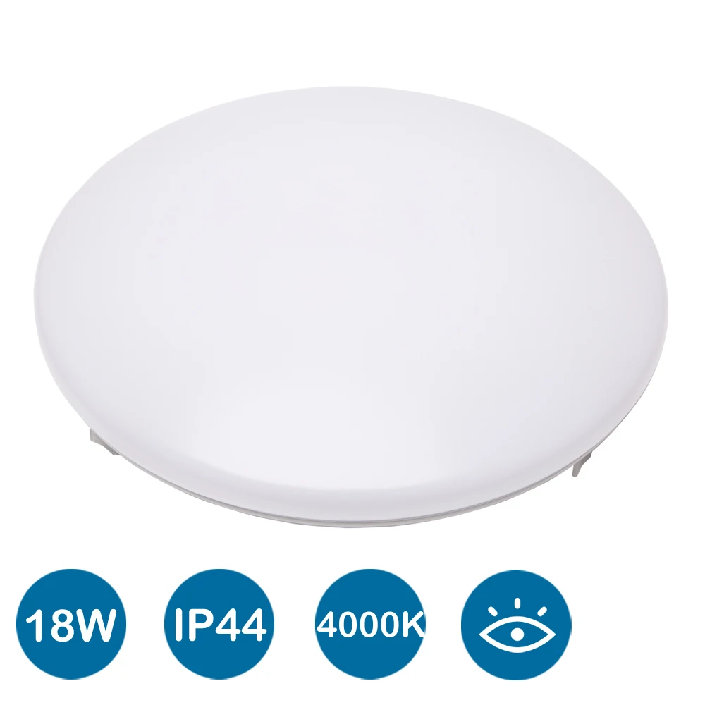 IMVSINCERE LED 18W IP44 Glass Ceiling Lights, 28cm, 4500K, 1260LM, Lighting for Bathroom, Kitchen, Hallway, Office, Corridor,