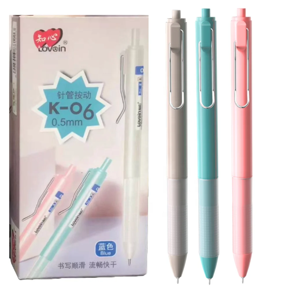 Zhixin Macaron K-06 Gel Pens - Fine Point 0.5mm Blue Red Ink