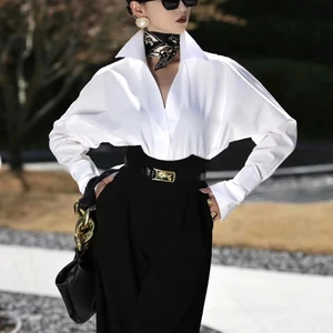 2026 Fashion New Arrival High - Waist Black Wide - Leg Pants Elegant Versatile and Stylish