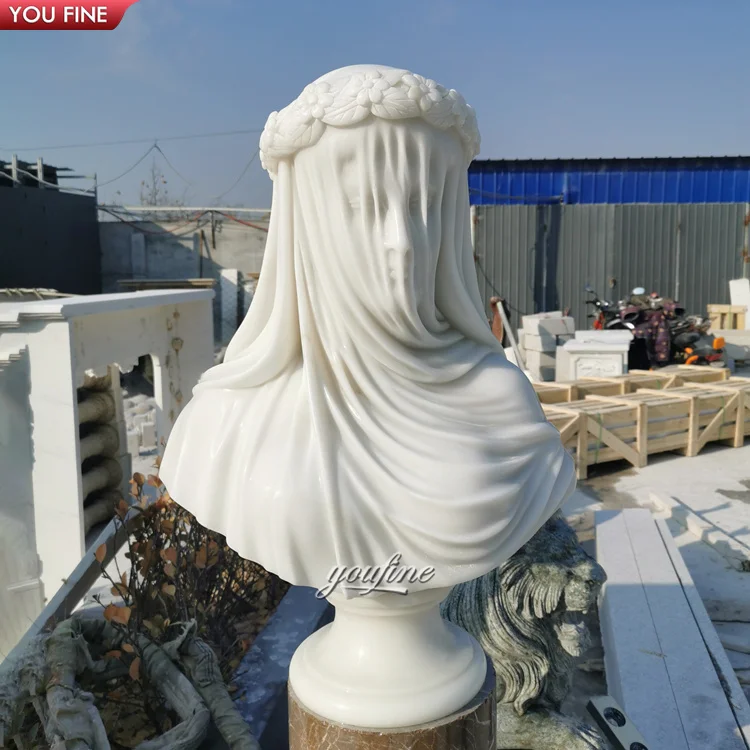 精巧な手彫りの庭園用大理石「覆面少女」胸像| Alibaba.com