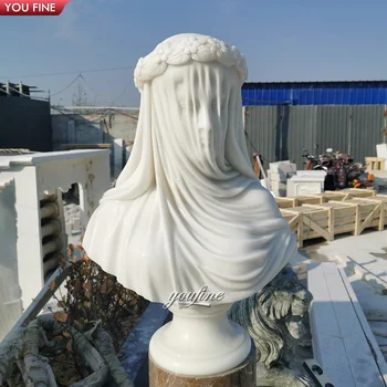 精巧な手彫りの庭園用大理石「覆面少女」胸像| Alibaba.com